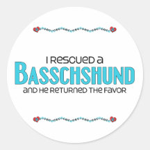 I Rescued a Basschshund (Male) Dog Adoption Design Stickers
