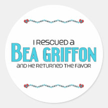 I Rescued a Bea Griffon (Male) Dog Adoption Design Stickers