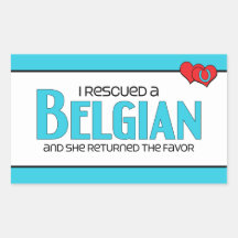 I Rescued a Belgian (Female Horse) Rectangular Sticker