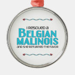I Rescued a Belgian Malinois (Female Dog) Christmas Tree Ornament
