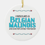 I Rescued a Belgian Malinois (Female Dog) Christmas Ornaments