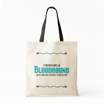 I Rescued a Bloodhound (Female Dog) Tote Bags