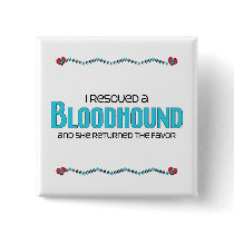 I Rescued a Bloodhound (Female Dog) Pinback Buttons