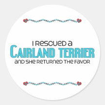 I Rescued a Cairland Terrier (Female) Dog Adoption Stickers