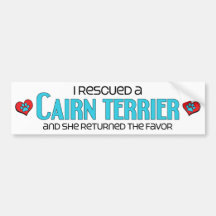 I Rescued a Cairn Terrier (Female Dog) Bumper Sticker