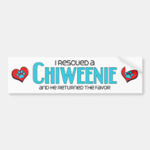 I Rescued a Chiweenie (Male) Dog Adoption Design Bumper Stickers