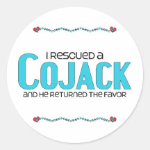 I Rescued a Cojack (Male) Dog Adoption Design Round Stickers