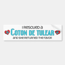 I Rescued a Coton de Tulear (Female Dog) Bumper Sticker