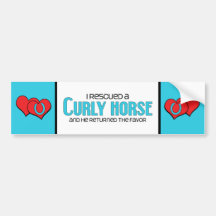 I Rescued a Curly Horse (Male Horse) Bumper Sticker