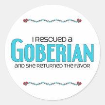 I Rescued a Goberian (Female) Dog Adoption Design Round Sticker