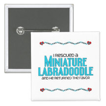 I Rescued a Miniature Labradoodle (Male Dog) Button