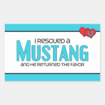 I Rescued a Mustang (Male Horse) Rectangle Sticker