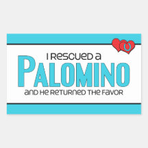 I Rescued a Palomino (Male Horse) Rectangular Sticker
