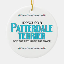 I Rescued a Patterdale Terrier (Female Dog) Christmas Ornament