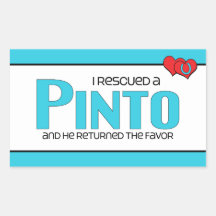 I Rescued a Pinto (Male Horse) Rectangle Stickers