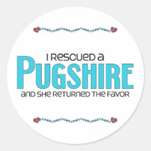 I Rescued a Pugshire (Female) Dog Adoption Design Stickers
