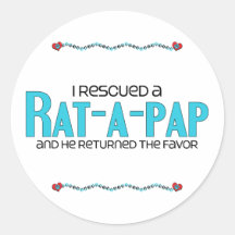 I Rescued a Rat-A-Pap (Male) Dog Adoption Design Stickers