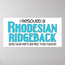 I Rescued a Rhodesian Ridgeback (Female Dog) Poster