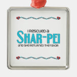 I Rescued a Shar-Pei (Female Dog) Christmas Ornament