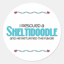 I Rescued a Sheltidoodle (Male) Dog Adoption Sticker