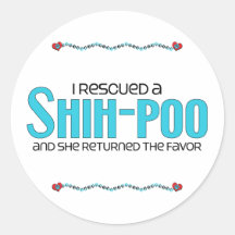 I Rescued a Shih-Poo (Female) Dog Adoption Design Stickers