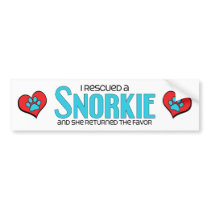 I Rescued a Snorkie (Female) Dog Adoption Design Bumper Sticker