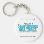 I Rescued a Staffordshire Bull Terrier (Female) Keychains