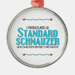 I Rescued a Standard Schnauzer (Female Dog) Christmas Tree Ornaments