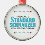 I Rescued a Standard Schnauzer (Male Dog) Christmas Ornaments