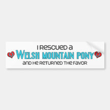 I Rescued a Welsh Mountain Pony (Male Pony) Bumper Stickers