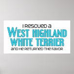 I Rescued a West Highland White Terrier (Male Dog) Posters