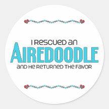 I Rescued an Airedoodle (Male) Dog Adoption Design Stickers