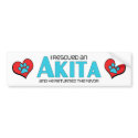 I Rescued an Akita (Male Dog) bumper stickers