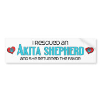 I Rescued an Akita Shepherd (Female) Dog Adoption Bumper Stickers