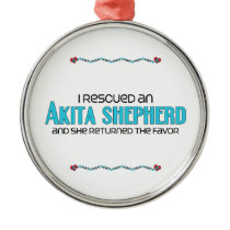 I Rescued an Akita Shepherd (Female) Dog Adoption Christmas Tree Ornaments