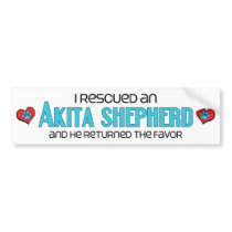 I Rescued an Akita Shepherd (Male) Dog Adoption Bumper Stickers