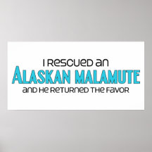 I Rescued an Alaskan Malamute (Male Dog) Print