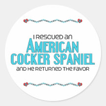 I Rescued an American Cocker Spaniel (Male Dog) Stickers