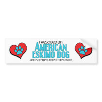 I Rescued an American Eskimo Dog (Female Dog) Bumper Sticker