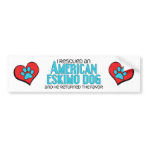 I Rescued an American Eskimo Dog (Male Dog) Bumper Sticker