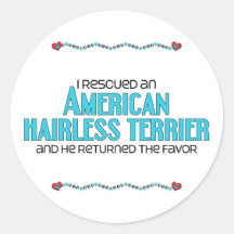 I Rescued an American Hairless Terrier (Male Dog) Sticker
