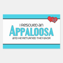 I Rescued an Appaloosa (Male Horse) Rectangle Stickers