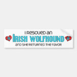 I Rescued an Irish Wolfhound (Female Dog) Bumper Stickers