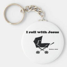 I Roll with Jesus Keychain