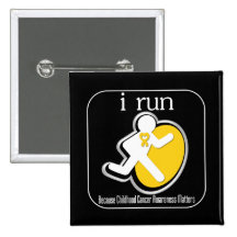 i Run Because Childhood Cancer Matters Button