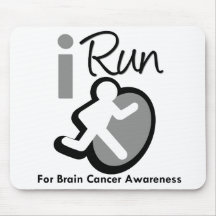 I Run For Brain Cancer Awareness Mouse Pads