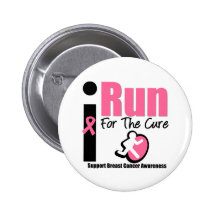 I Run For Breast Cancer Awareness Gifts Buttons