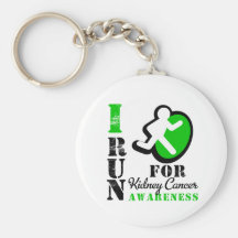 I Run For Kidney Cancer Awareness (Green) Key Chains