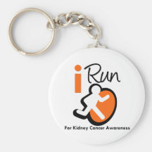 I Run For Kidney Cancer Awareness (Orange) Key Chain