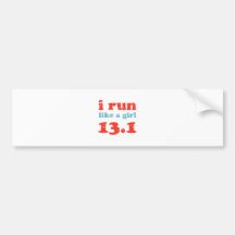 i run like a girl 13.1 bumper stickers